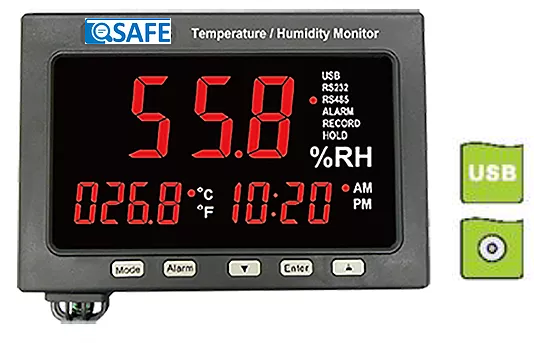TM-185A Temperature / Humidity Monitor | QSafe